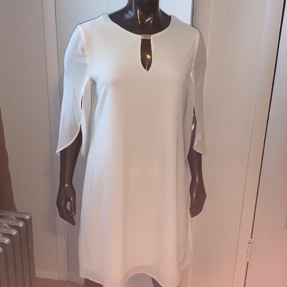 Connected Apparel Embellished Split-Sleeve Dress Size 8